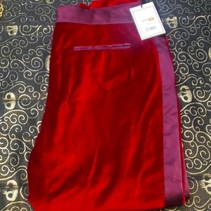 Red tuxedo pants, size 16